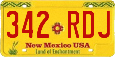 NM license plate 342RDJ