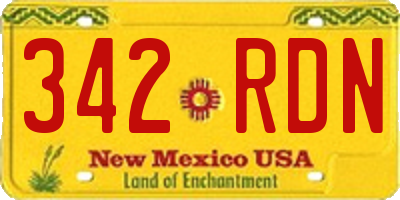 NM license plate 342RDN