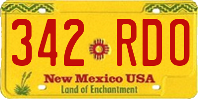 NM license plate 342RDO