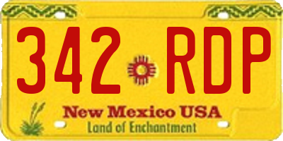 NM license plate 342RDP