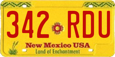 NM license plate 342RDU