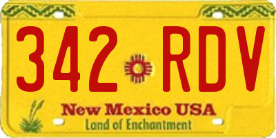NM license plate 342RDV