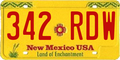 NM license plate 342RDW