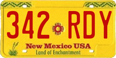 NM license plate 342RDY