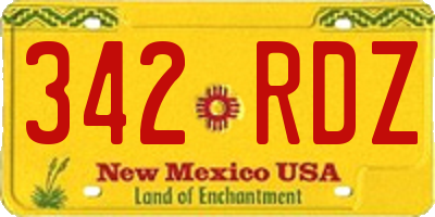 NM license plate 342RDZ