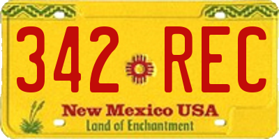 NM license plate 342REC