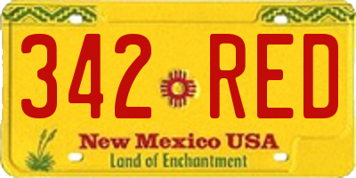 NM license plate 342RED