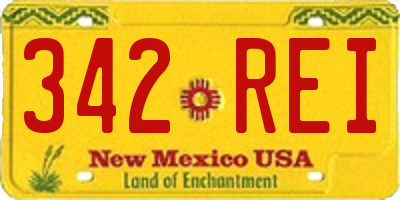 NM license plate 342REI