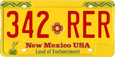NM license plate 342RER