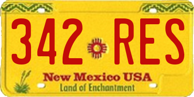 NM license plate 342RES