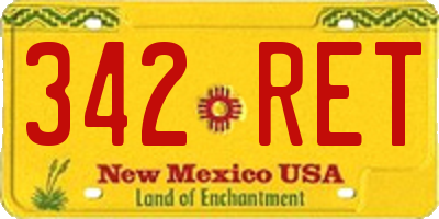 NM license plate 342RET