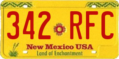 NM license plate 342RFC