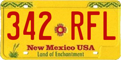 NM license plate 342RFL