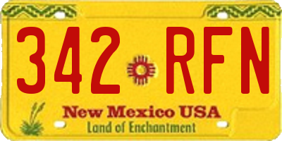 NM license plate 342RFN