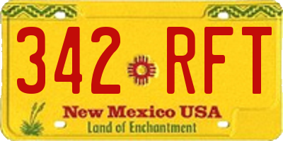 NM license plate 342RFT