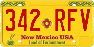 NM license plate 342RFV