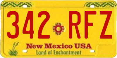 NM license plate 342RFZ