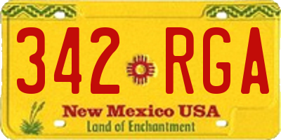 NM license plate 342RGA