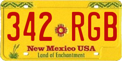 NM license plate 342RGB