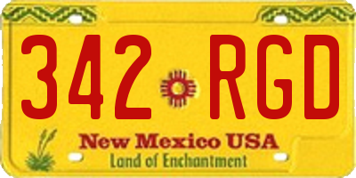 NM license plate 342RGD