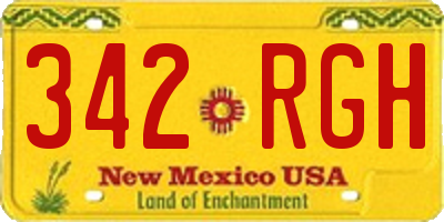 NM license plate 342RGH
