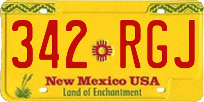 NM license plate 342RGJ
