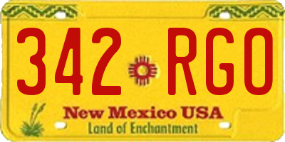 NM license plate 342RGO