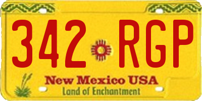 NM license plate 342RGP