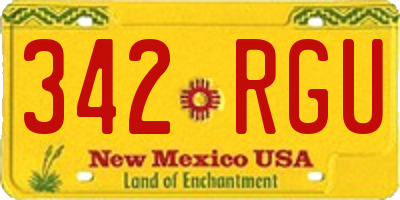 NM license plate 342RGU