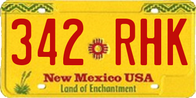 NM license plate 342RHK