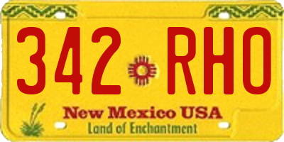NM license plate 342RHO