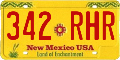 NM license plate 342RHR