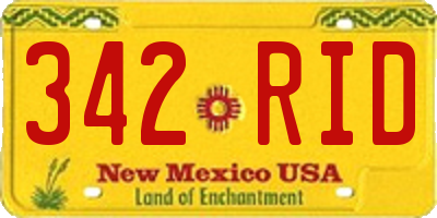 NM license plate 342RID