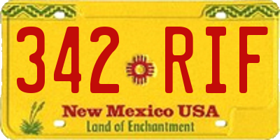 NM license plate 342RIF