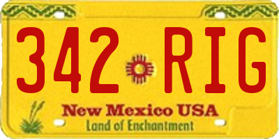 NM license plate 342RIG
