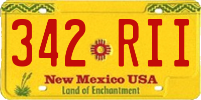 NM license plate 342RII
