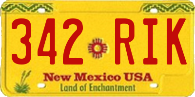 NM license plate 342RIK