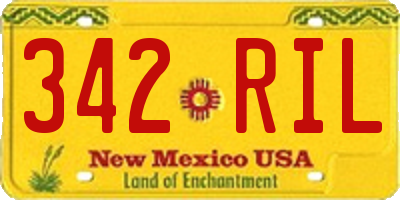 NM license plate 342RIL