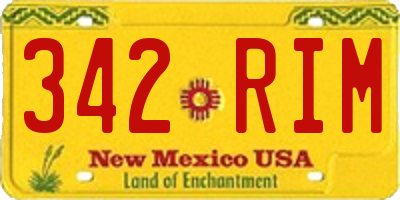 NM license plate 342RIM