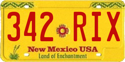 NM license plate 342RIX