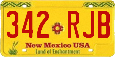 NM license plate 342RJB