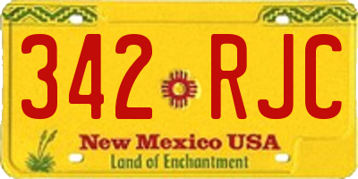 NM license plate 342RJC