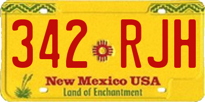 NM license plate 342RJH