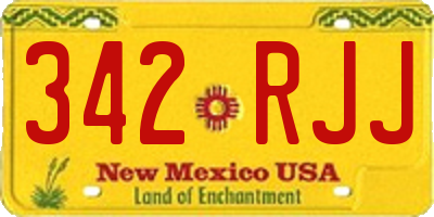 NM license plate 342RJJ