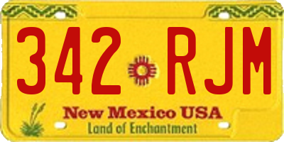 NM license plate 342RJM