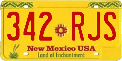 NM license plate 342RJS