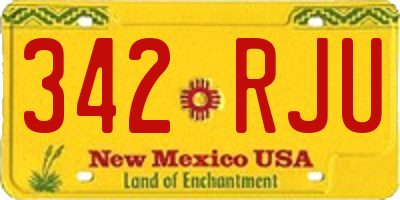 NM license plate 342RJU