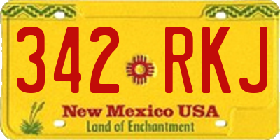 NM license plate 342RKJ