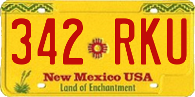 NM license plate 342RKU