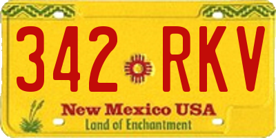 NM license plate 342RKV
